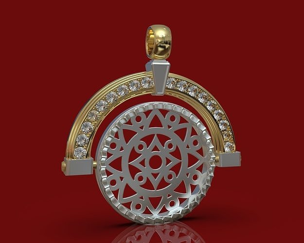 pendant with gem stones 3D print model