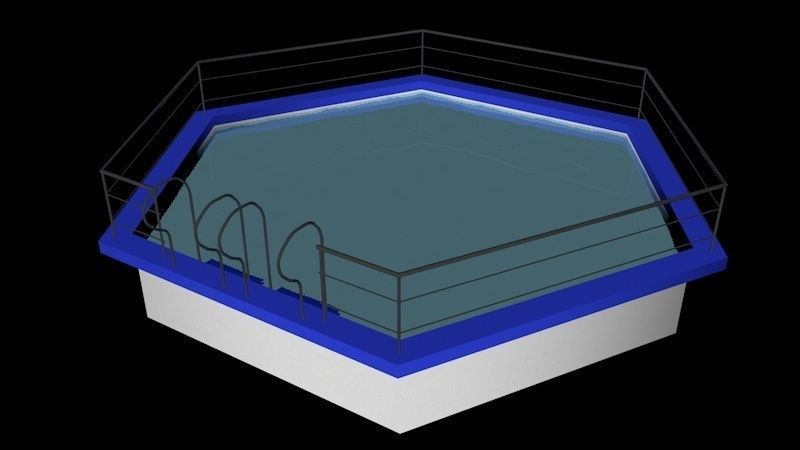 Warmup Cooldown Small Pool Low-poly 3D model_2