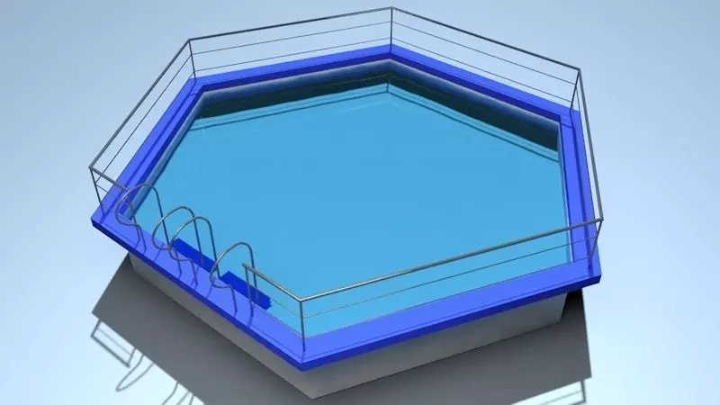 Warmup Cooldown Small Pool Low-poly 3D model_0