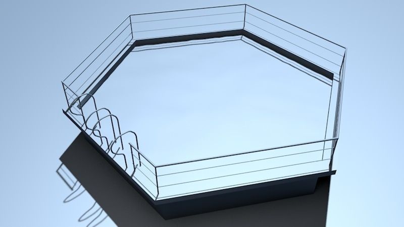 Warmup Cooldown Small Pool Low-poly 3D model_3