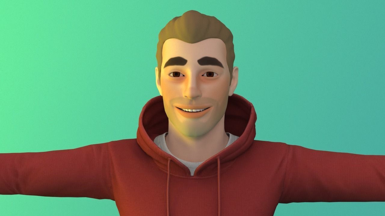 Rigged 3d man model 3D model_2