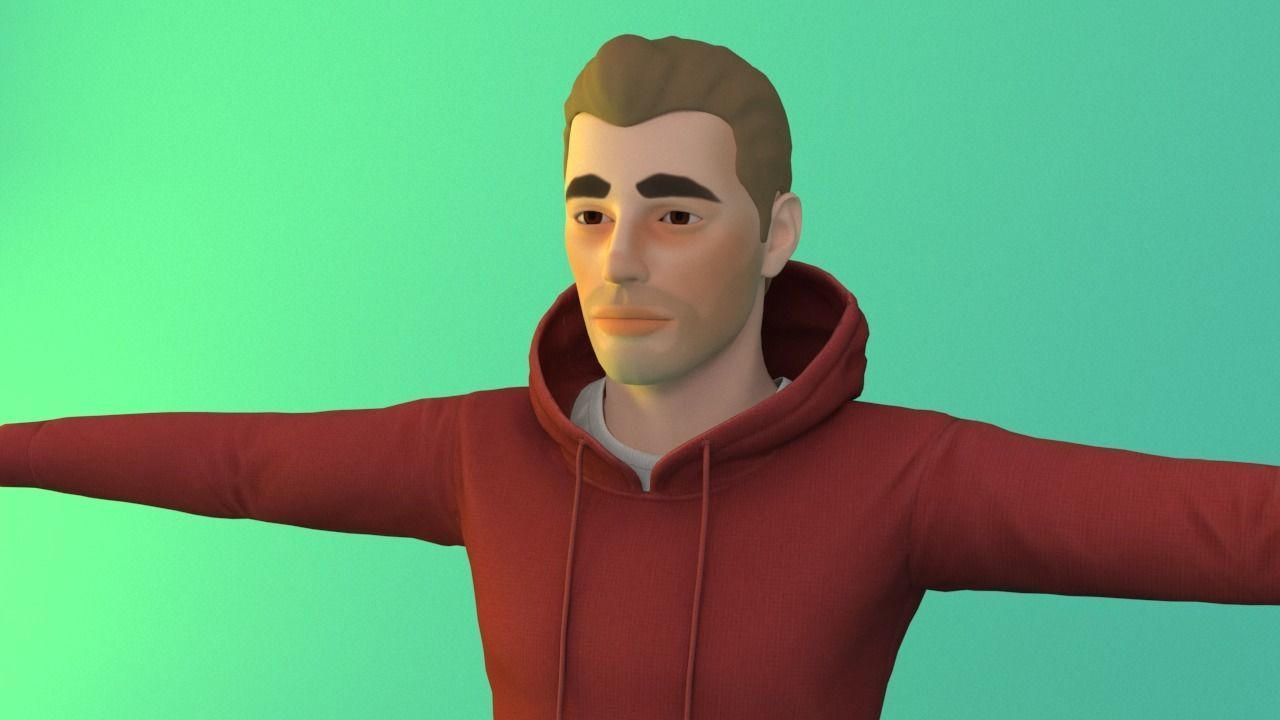 Rigged 3d man model 3D model_3