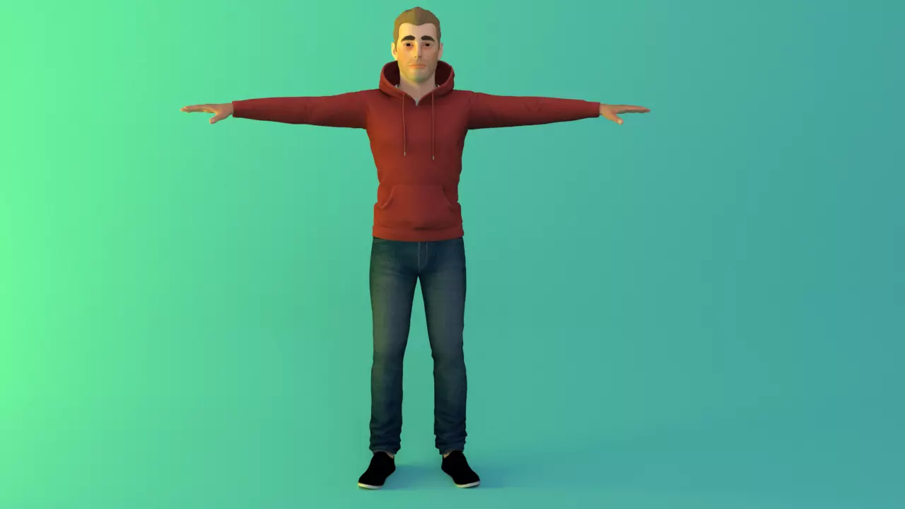Rigged 3d man model 3D model_0