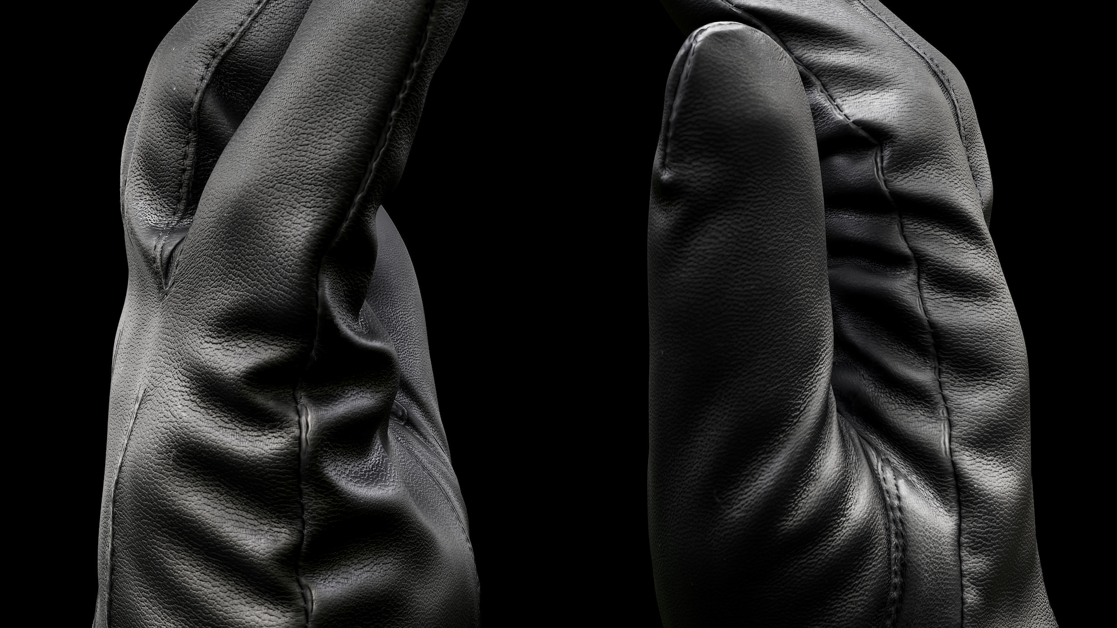 Leather Gloves 004 Low-poly 3D model_7