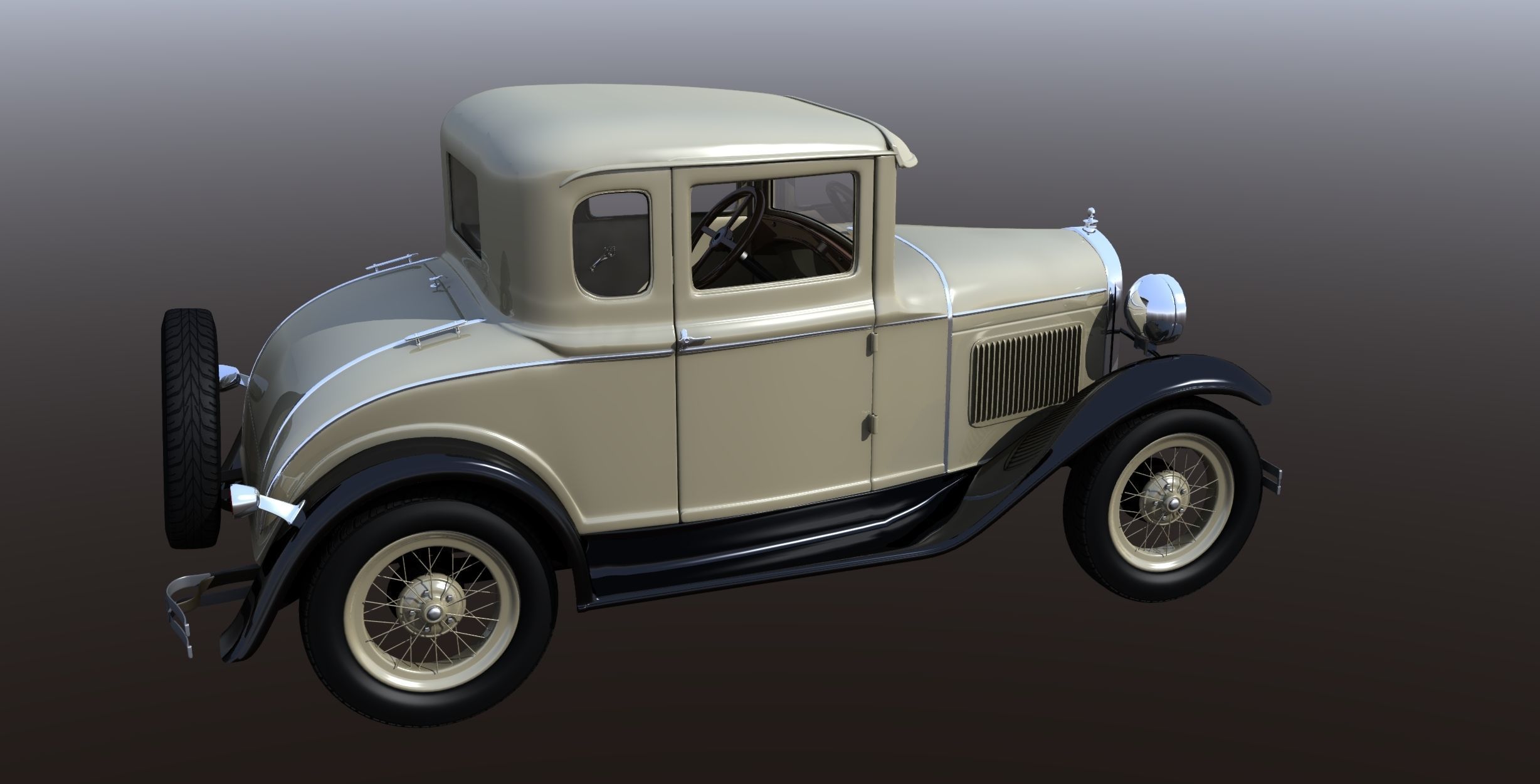 1930s Car 3D model_7