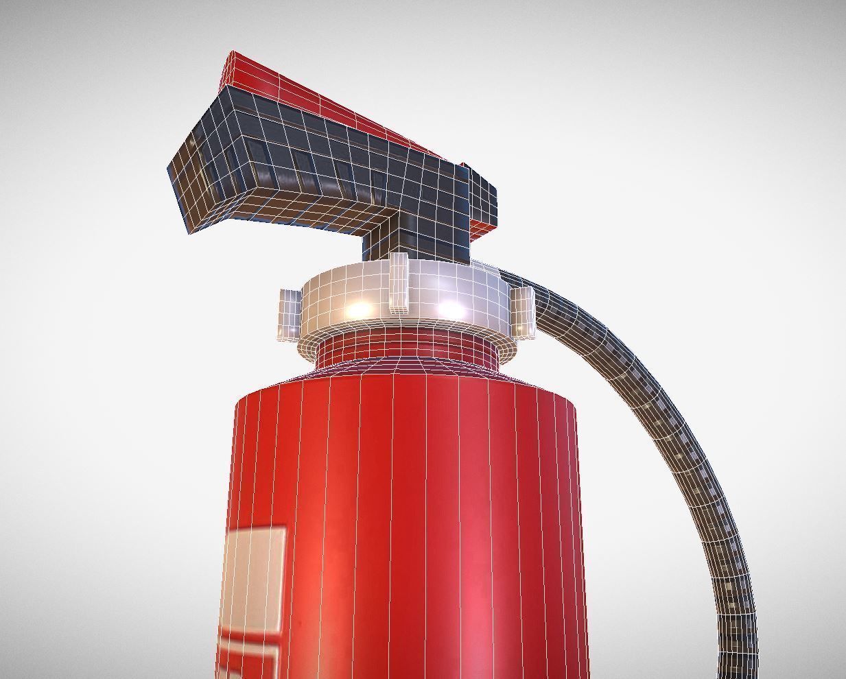 Fire Extinguisher Red Free low-poly 3D model_21