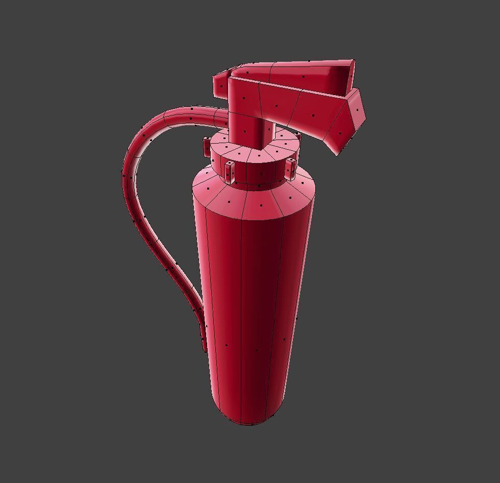 Fire Extinguisher Red Free low-poly 3D model_23