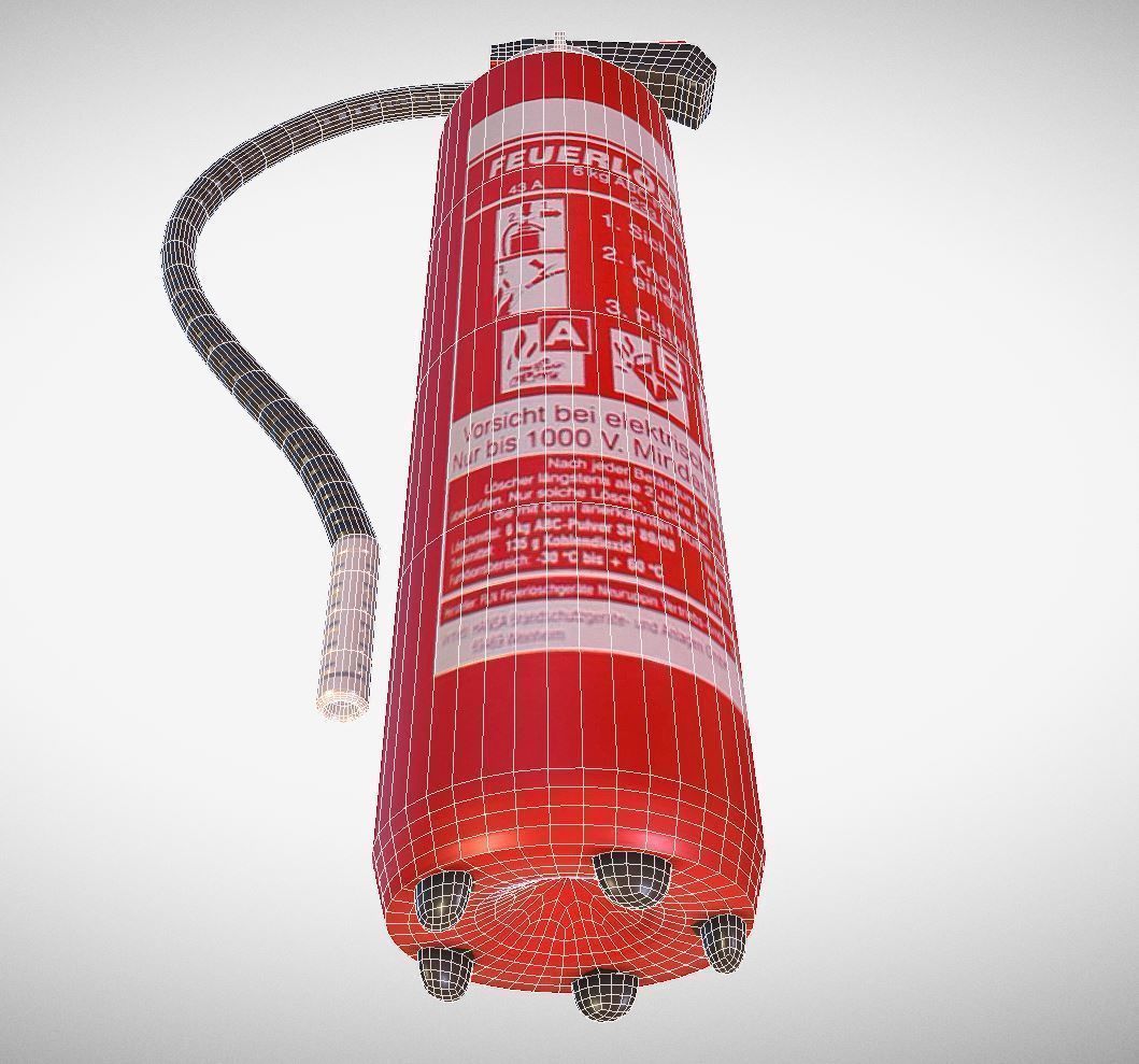 Fire Extinguisher Red Free low-poly 3D model_18