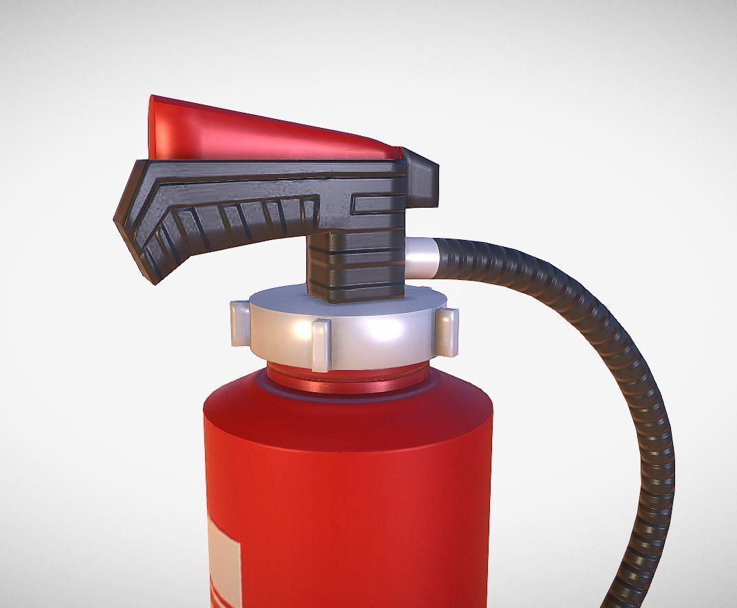 Fire Extinguisher Red Free low-poly 3D model_14
