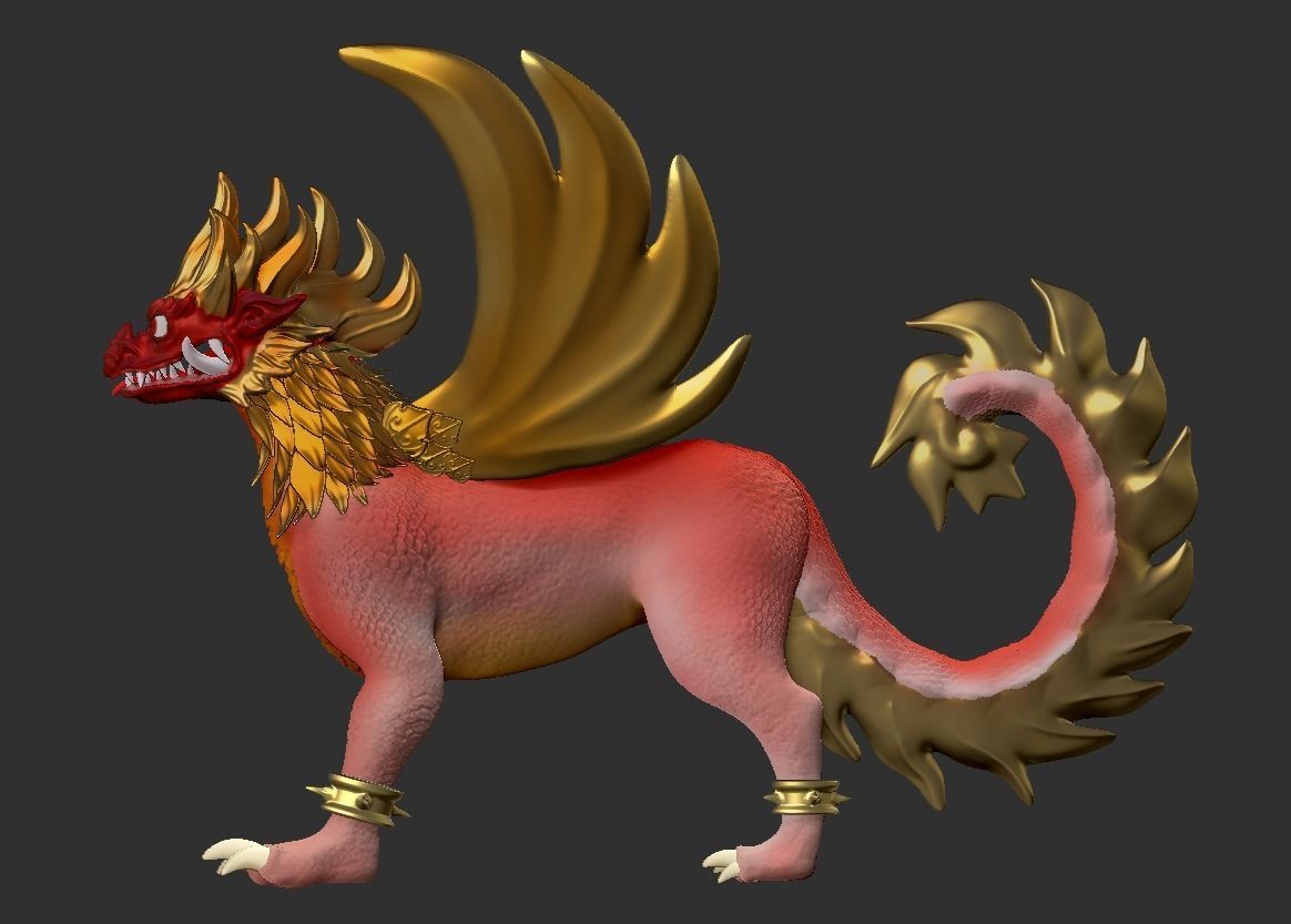 Singa Garuda Sculpture Balinese Guardian 3D print model_1