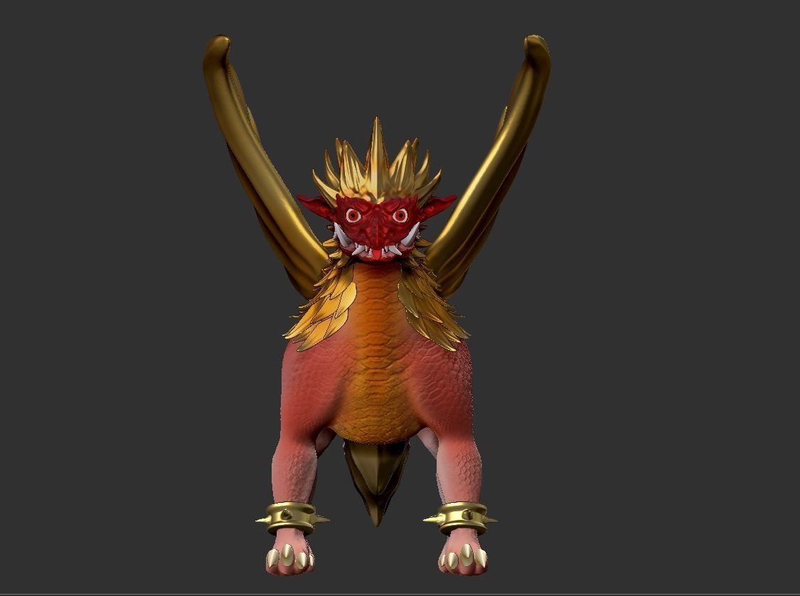 Singa Garuda Sculpture Balinese Guardian 3D print model_5