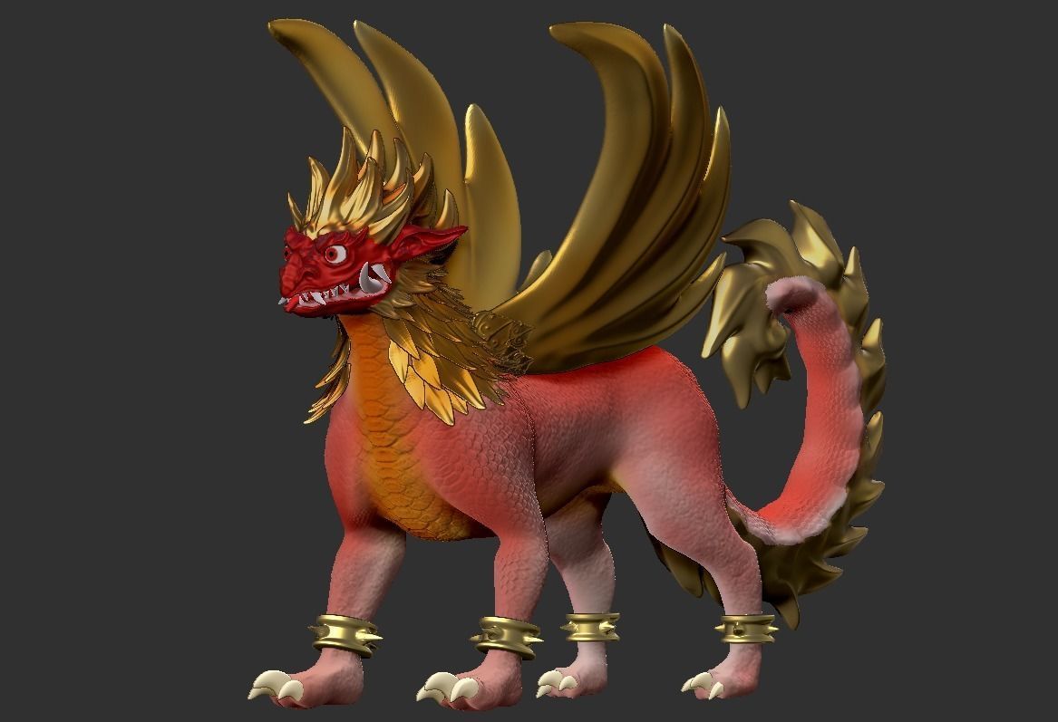 Singa Garuda Sculpture Balinese Guardian 3D print model_4