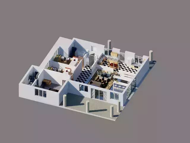3d floorplan with basic assets