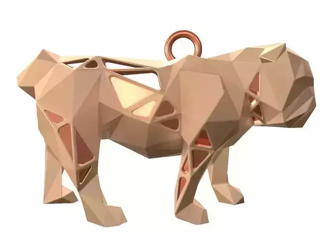 Animal Charm Bulldog Pose Pendant