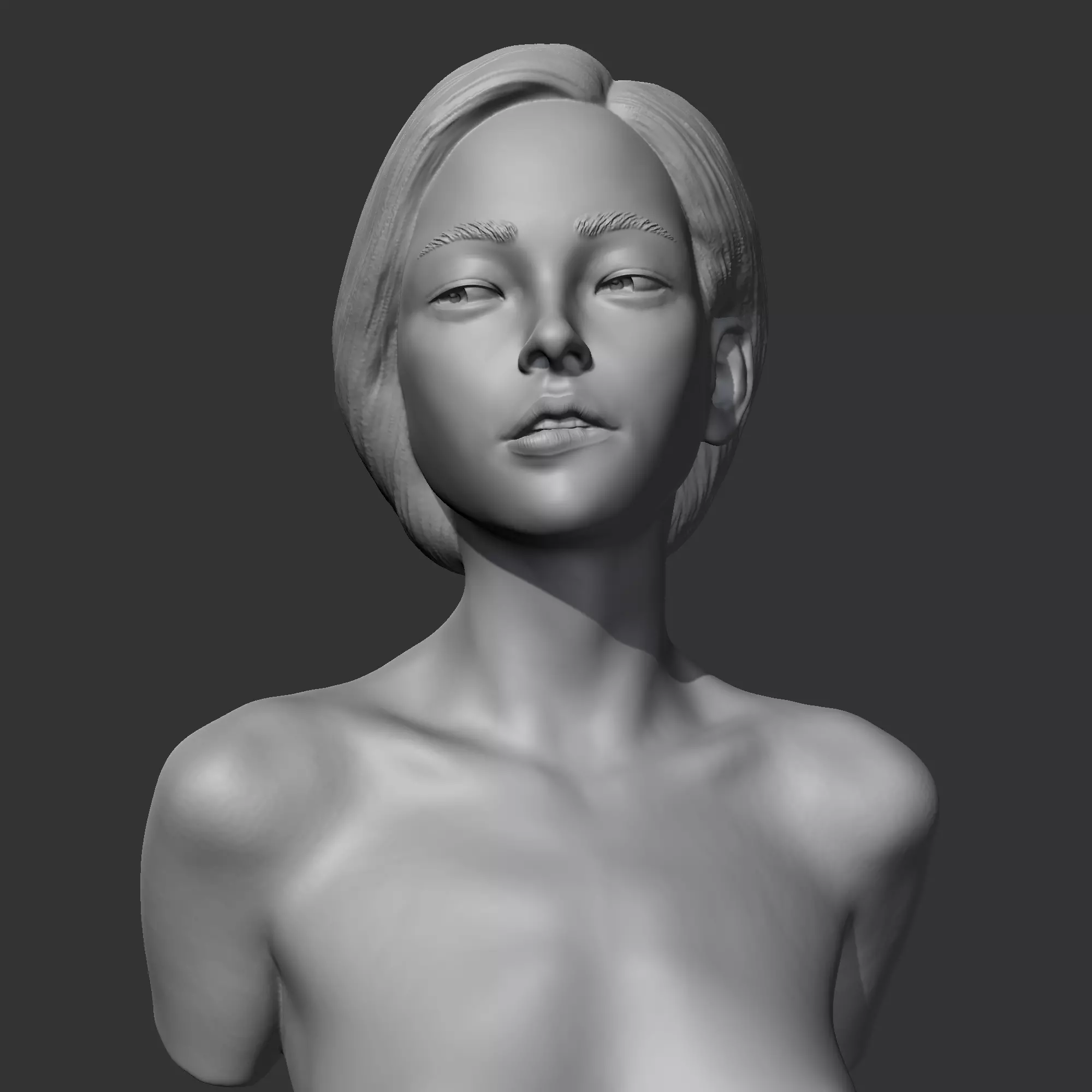 HD girl bust G 3D print model 3D print model