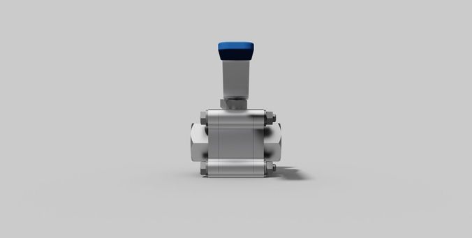 1 Inch BSP - Three piece ball valve NC - Autodesk Inventor 3D model