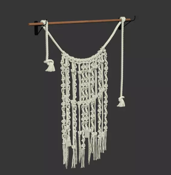 Macrame wall hanging 3D model_0