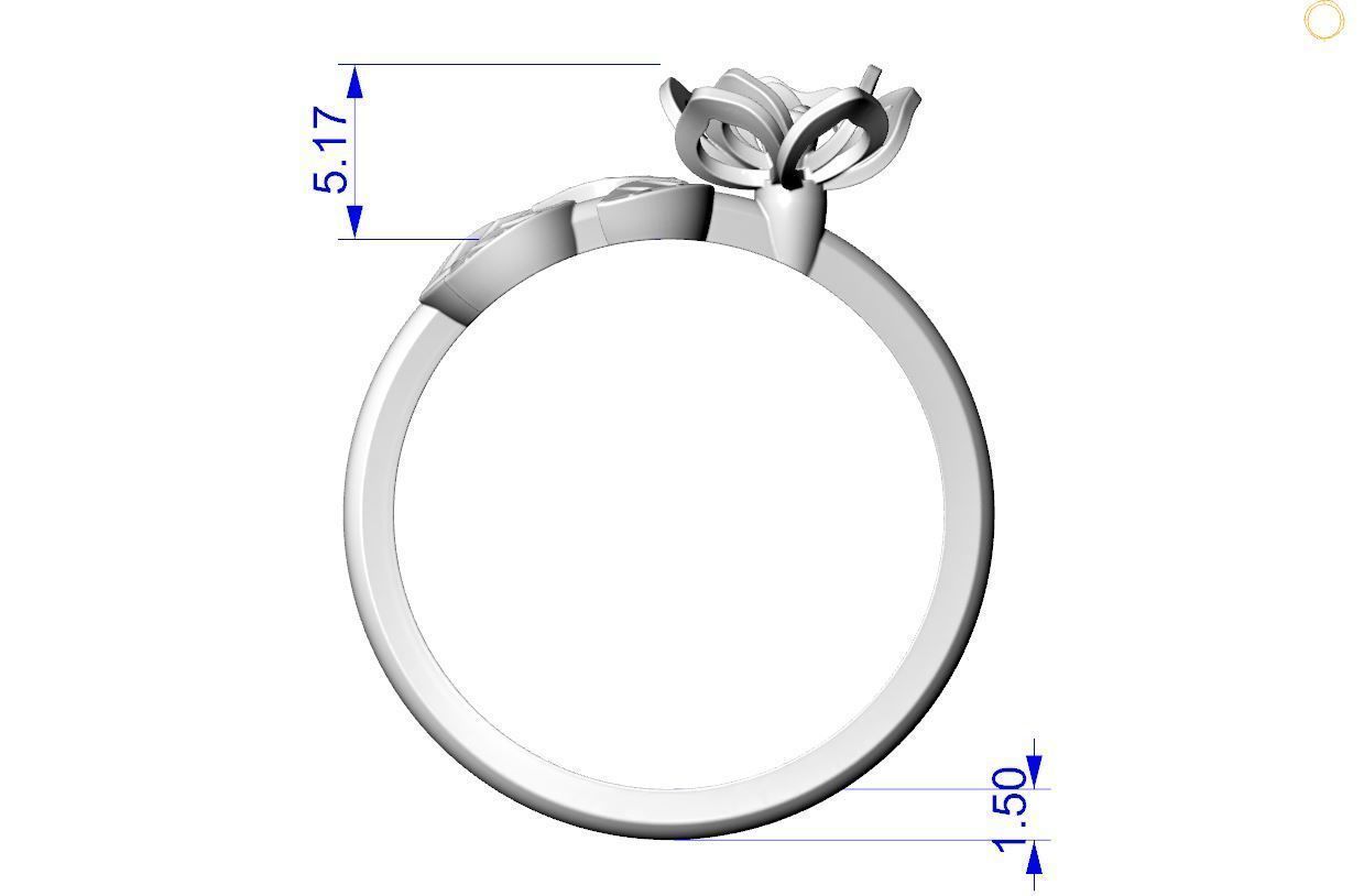 Flower ring 3D print model_7