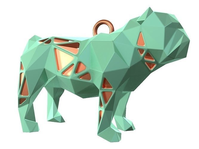 Animal Charm Bulldog Pendant 3D print model