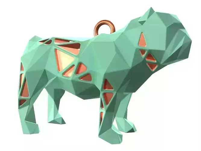 Animal Charm Bulldog Pendant