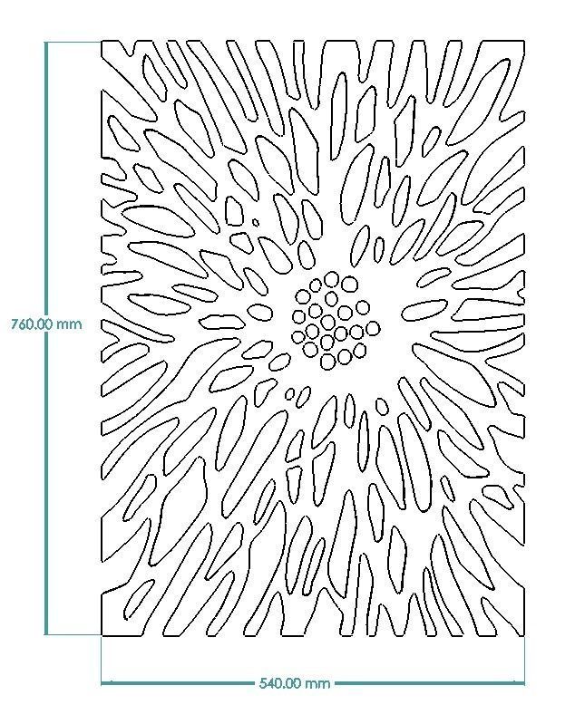 CNC Laser cut pattern Backlit Wall hanging 3D print model_2