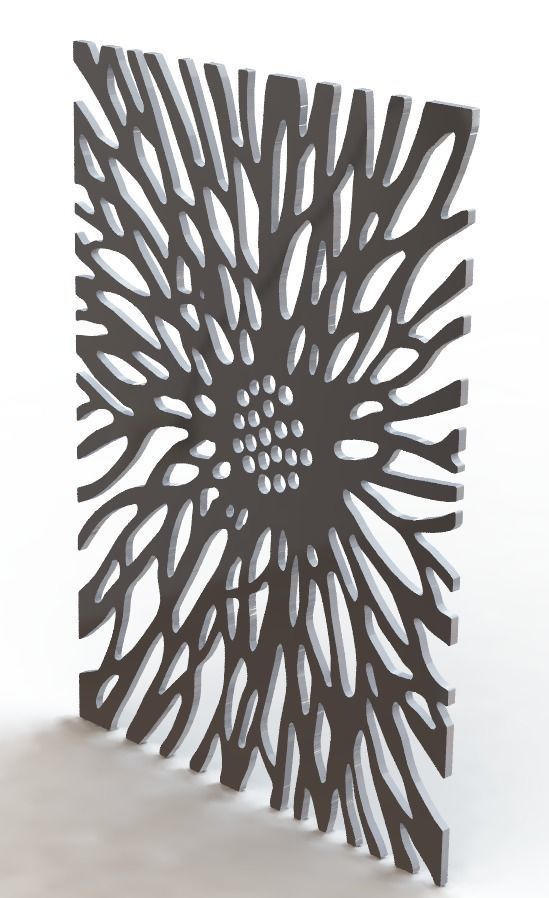 CNC Laser cut pattern Backlit Wall hanging 3D print model_3