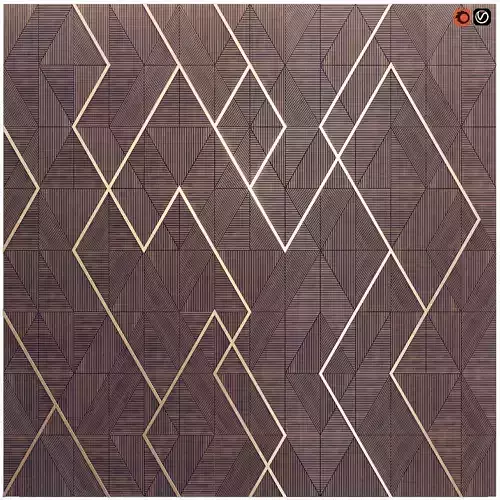 Decor Wood Panel rhombuses in brass