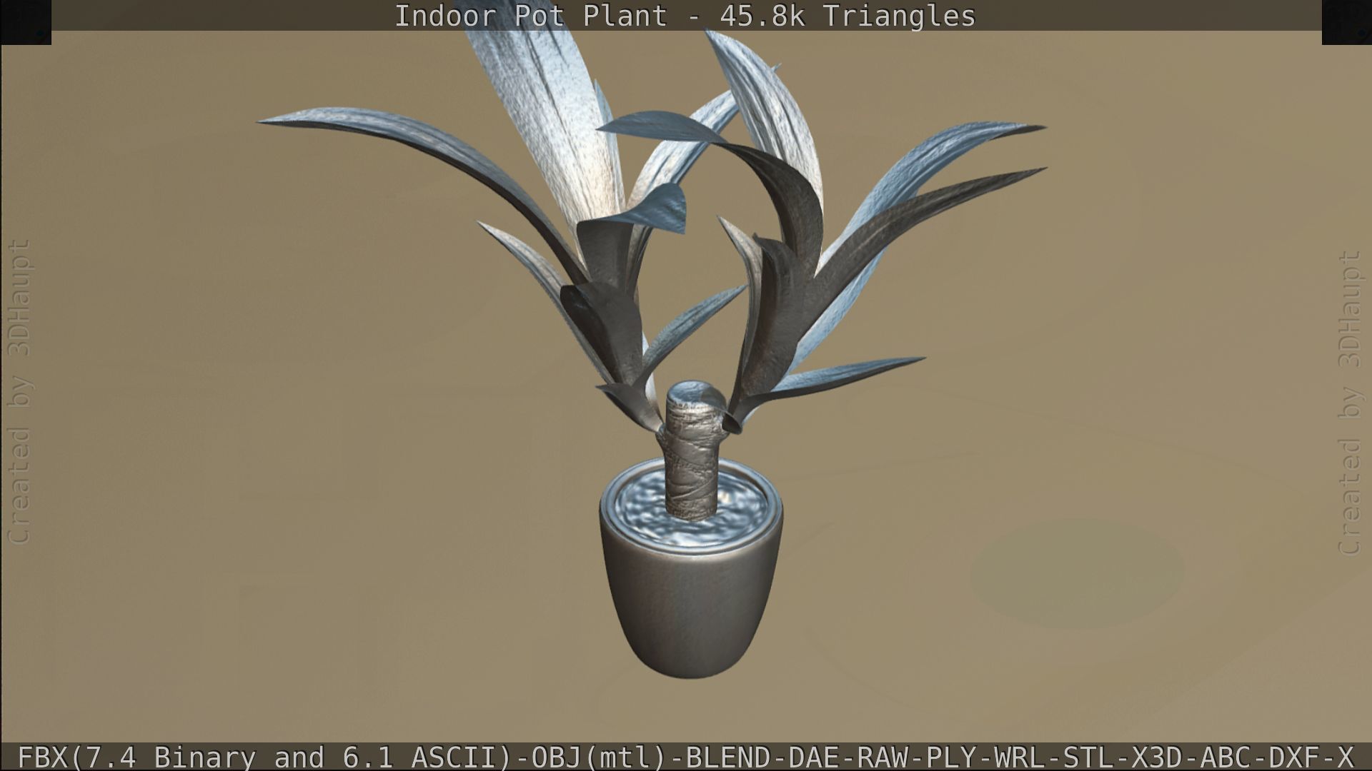 Indoor Pot Plant 1 Low-poly 3D model_102