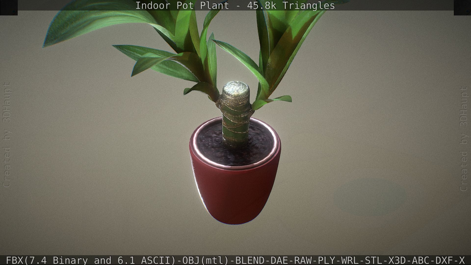 Indoor Pot Plant 1 Low-poly 3D model_49