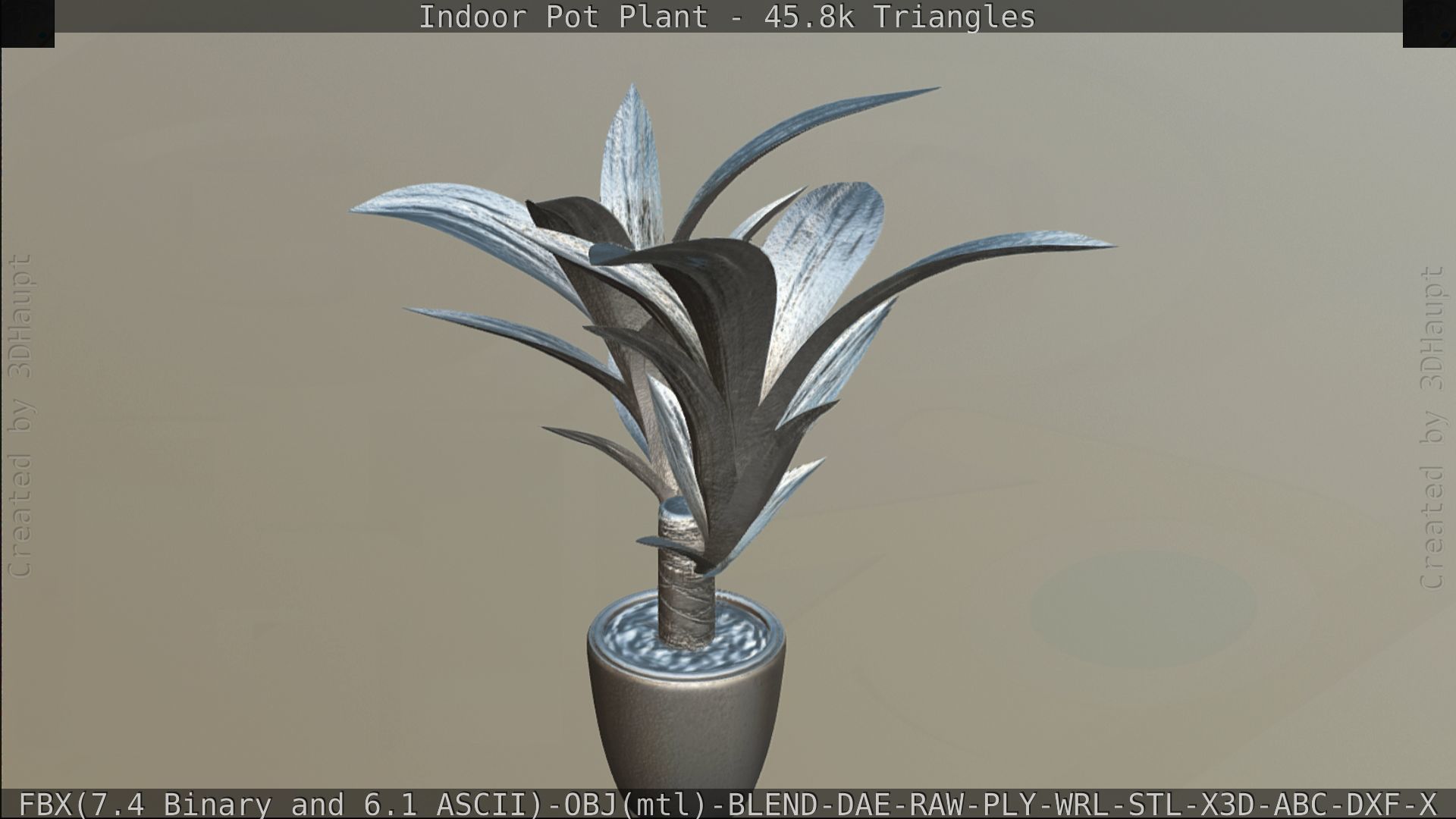 Indoor Pot Plant 1 Low-poly 3D model_117
