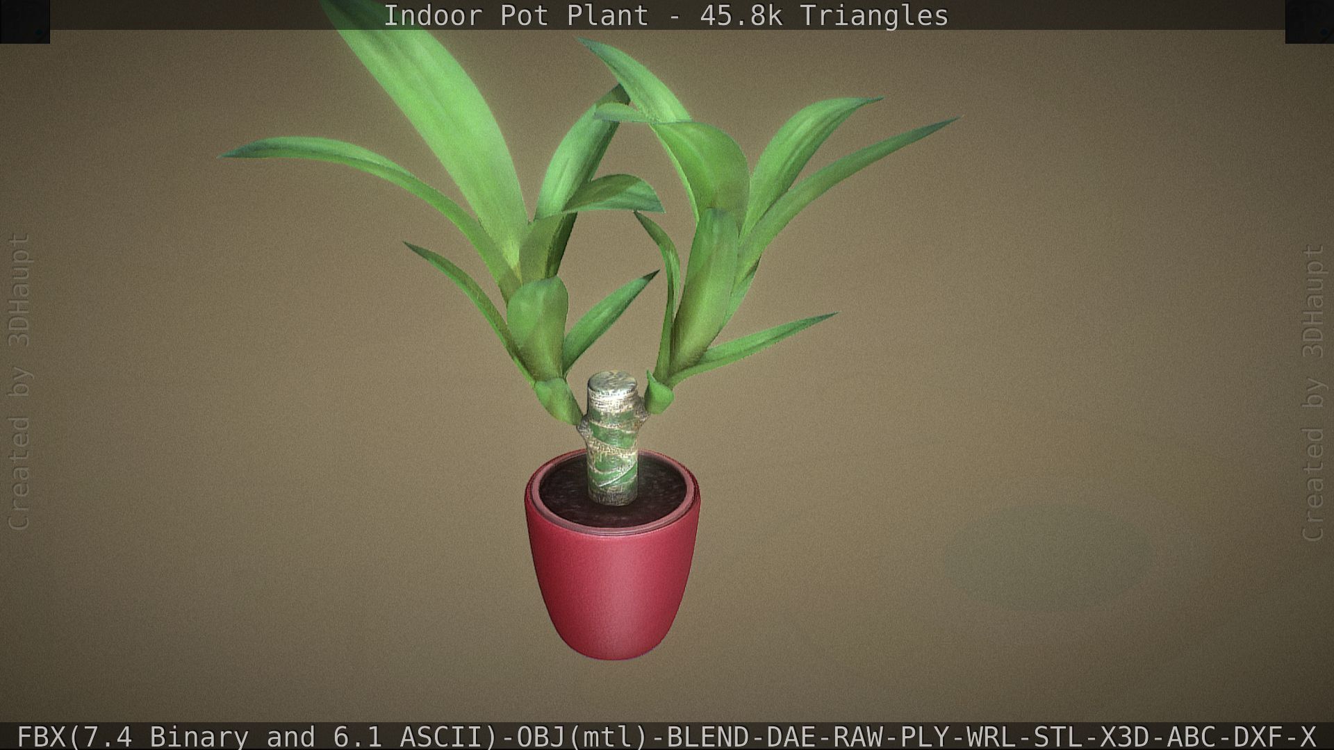 Indoor Pot Plant 1 Low-poly 3D model_68