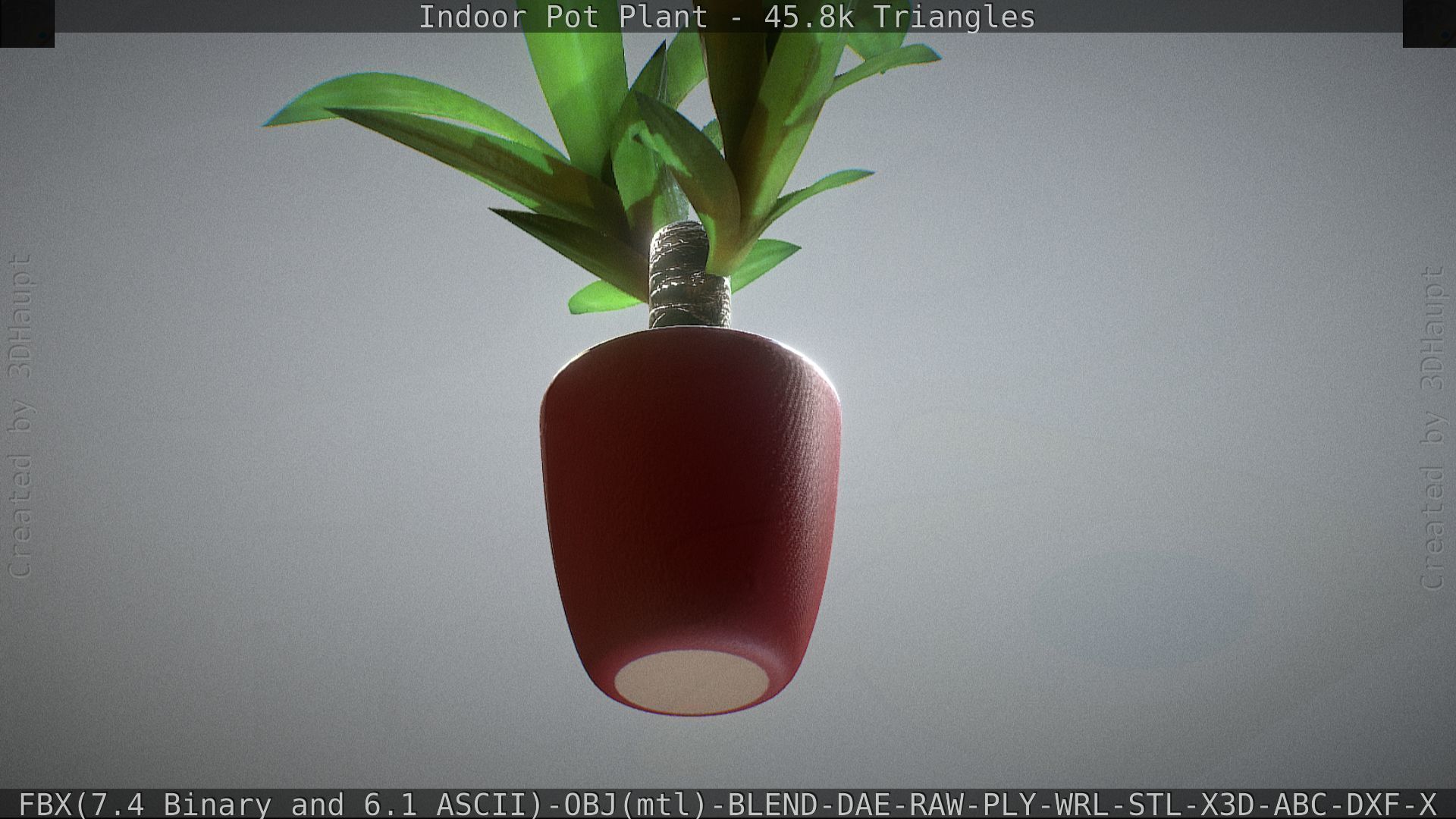 Indoor Pot Plant 1 Low-poly 3D model_36