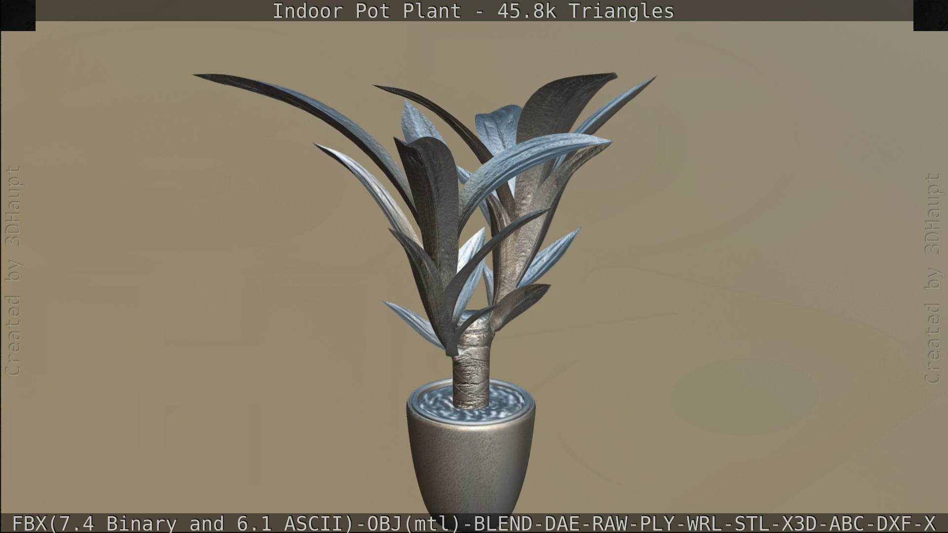Indoor Pot Plant 1 Low-poly 3D model_113