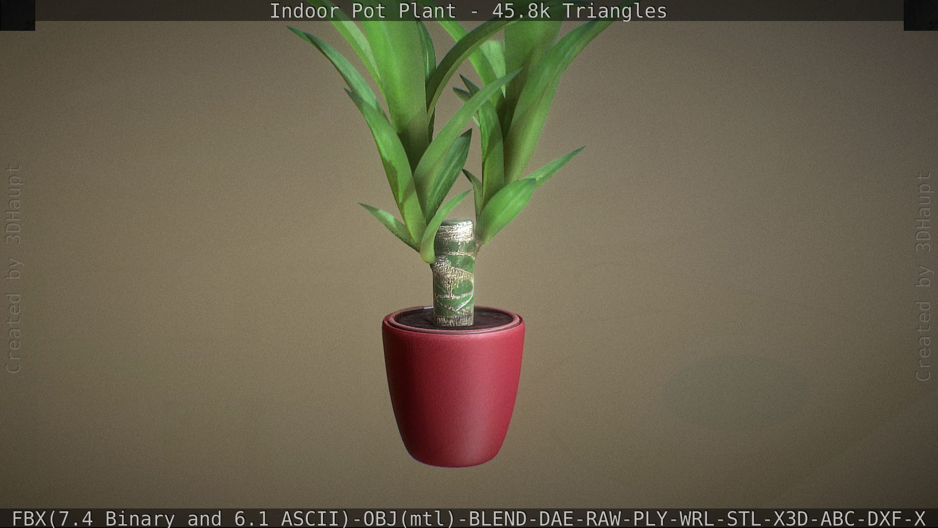 Indoor Pot Plant 1 Low-poly 3D model_58