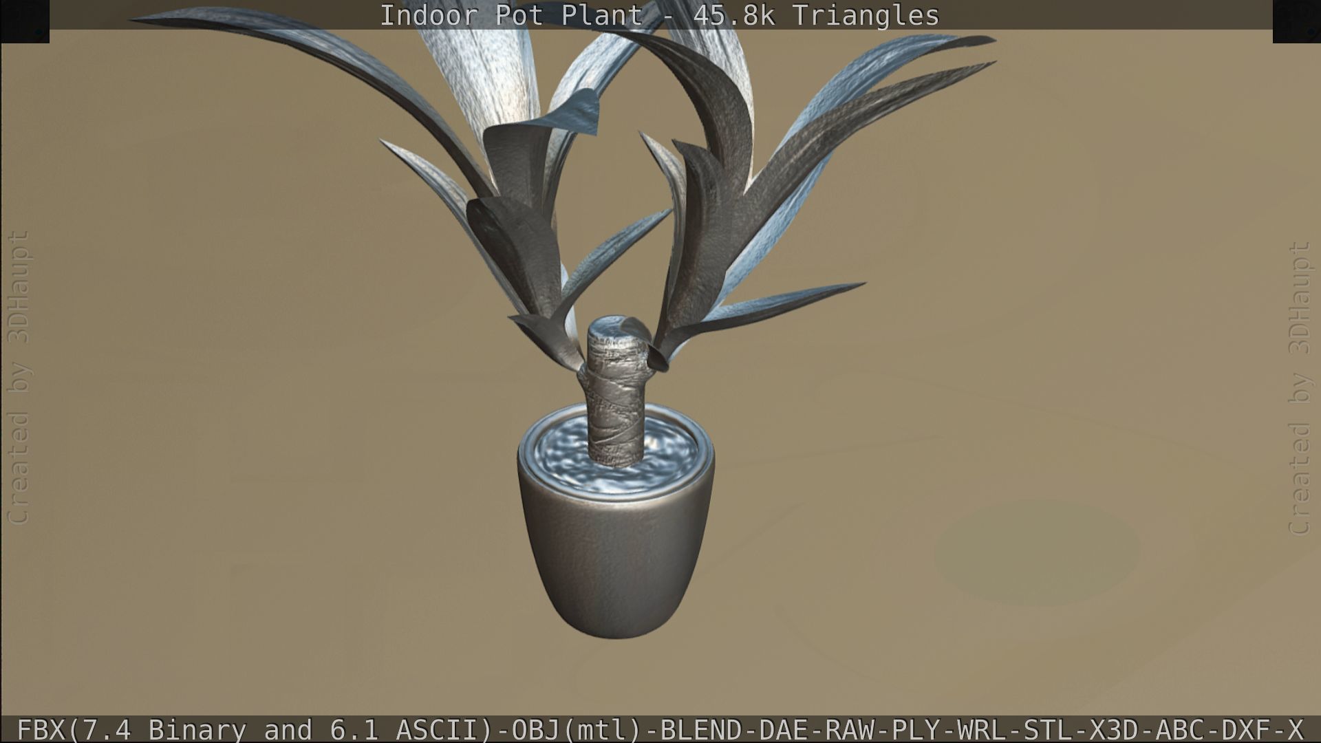 Indoor Pot Plant 1 Low-poly 3D model_101