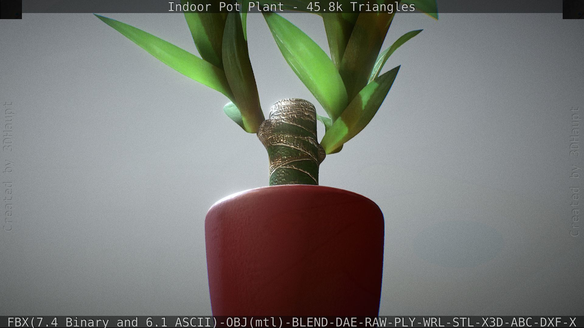 Indoor Pot Plant 1 Low-poly 3D model_35