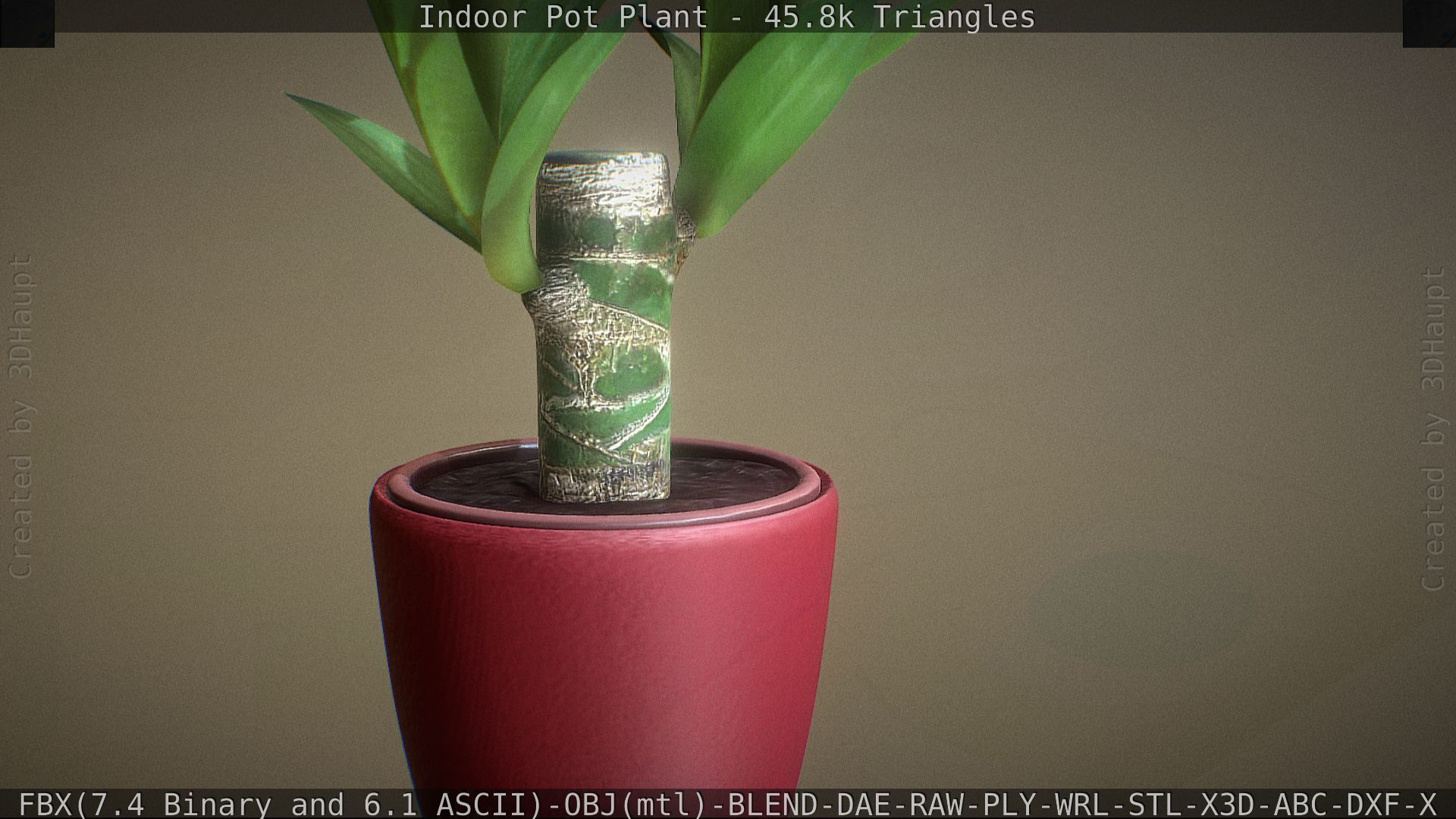 Indoor Pot Plant 1 Low-poly 3D model_46