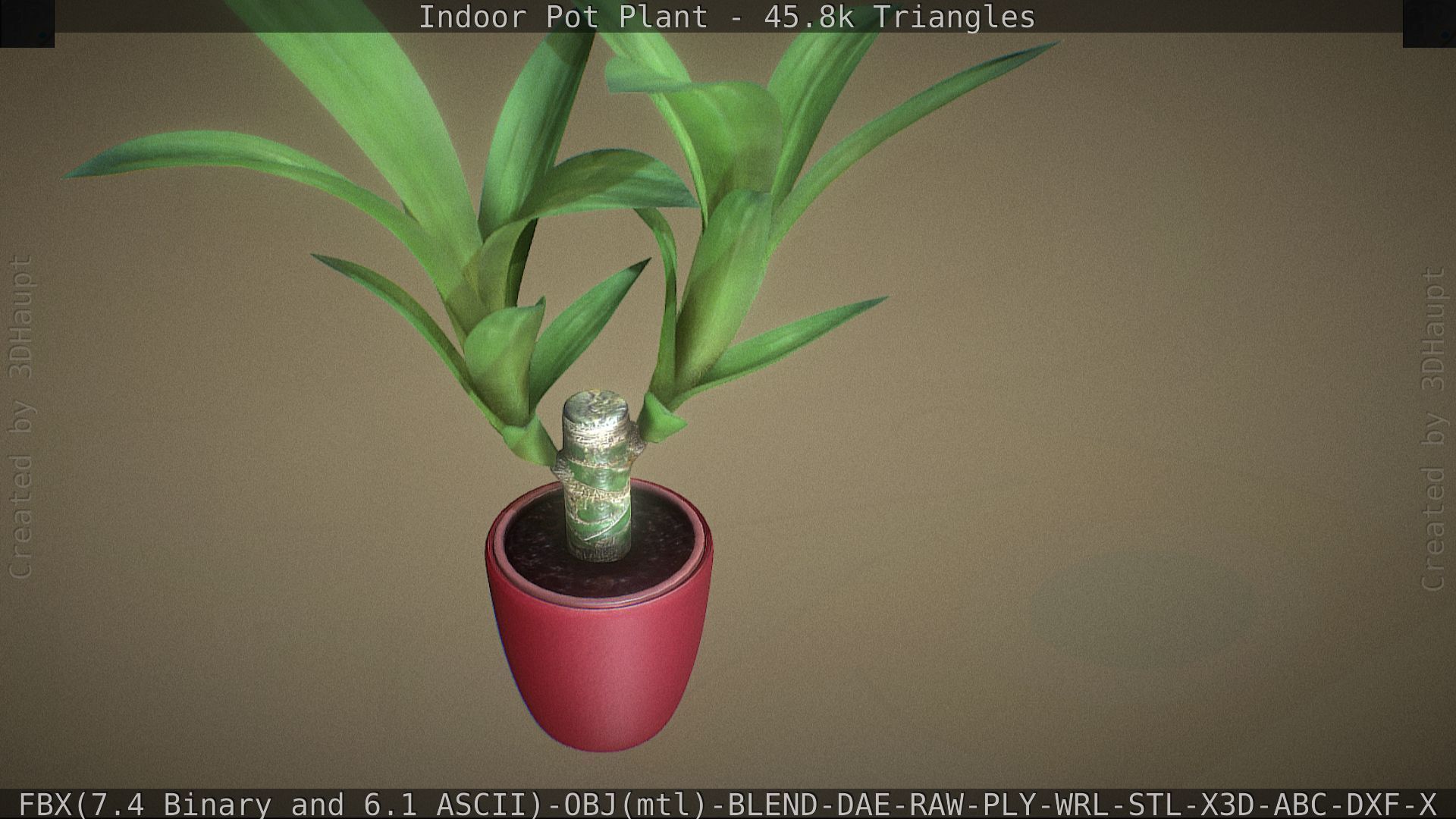 Indoor Pot Plant 1 Low-poly 3D model_28