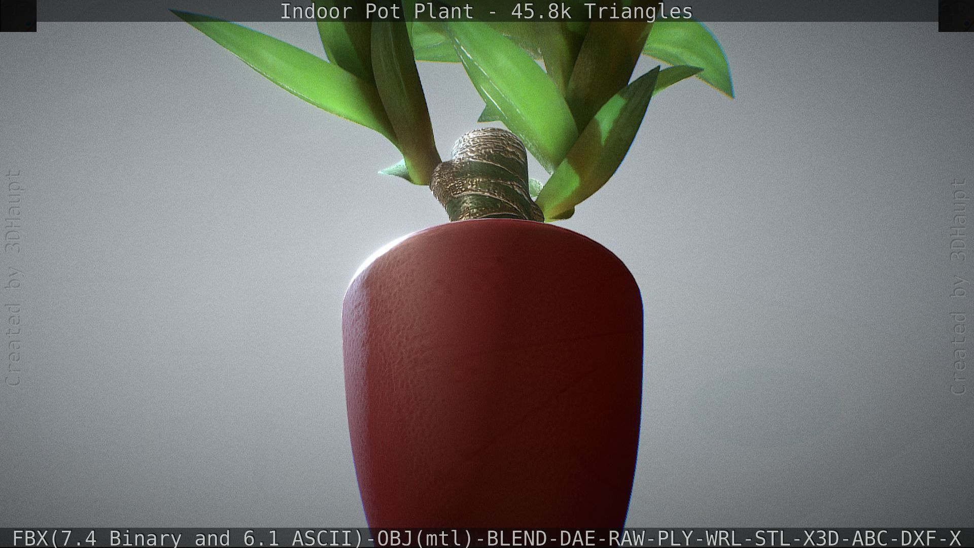 Indoor Pot Plant 1 Low-poly 3D model_32