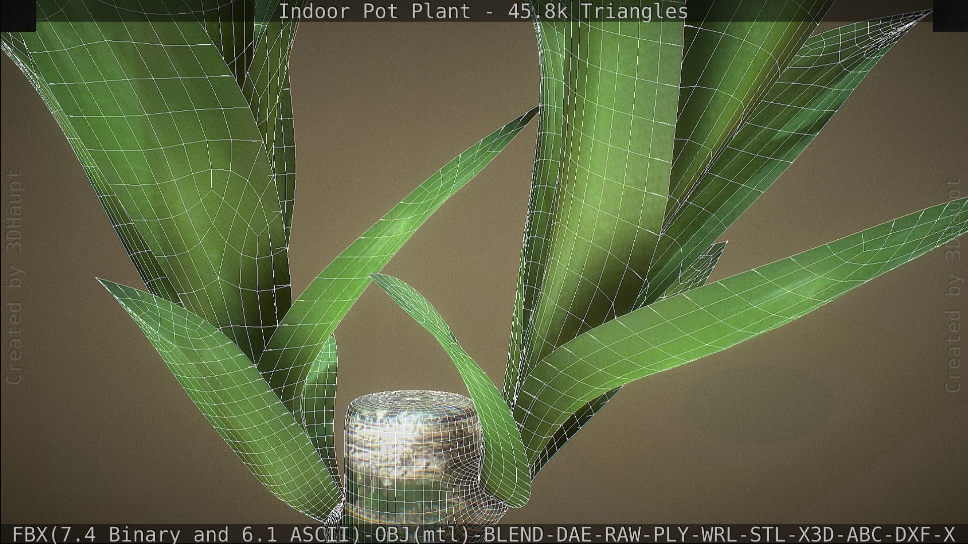 Indoor Pot Plant 1 Low-poly 3D model_90