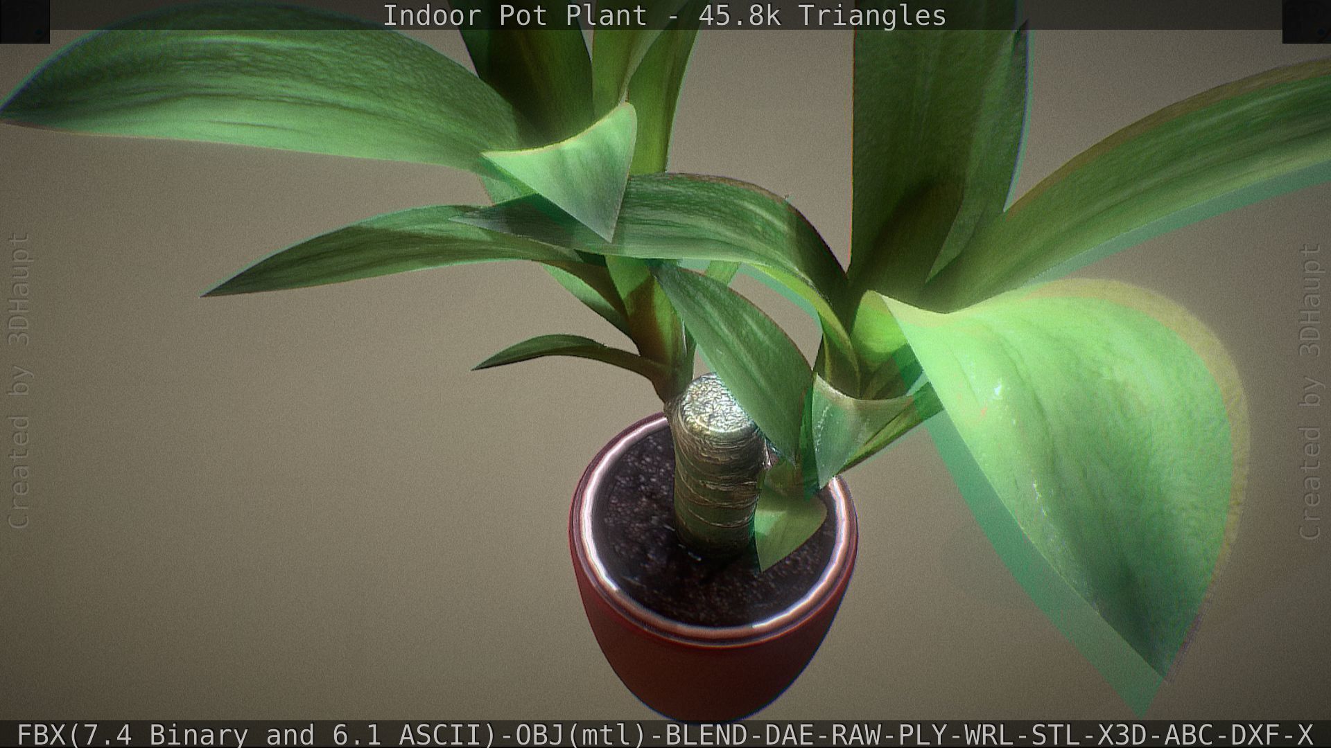 Indoor Pot Plant 1 Low-poly 3D model_18