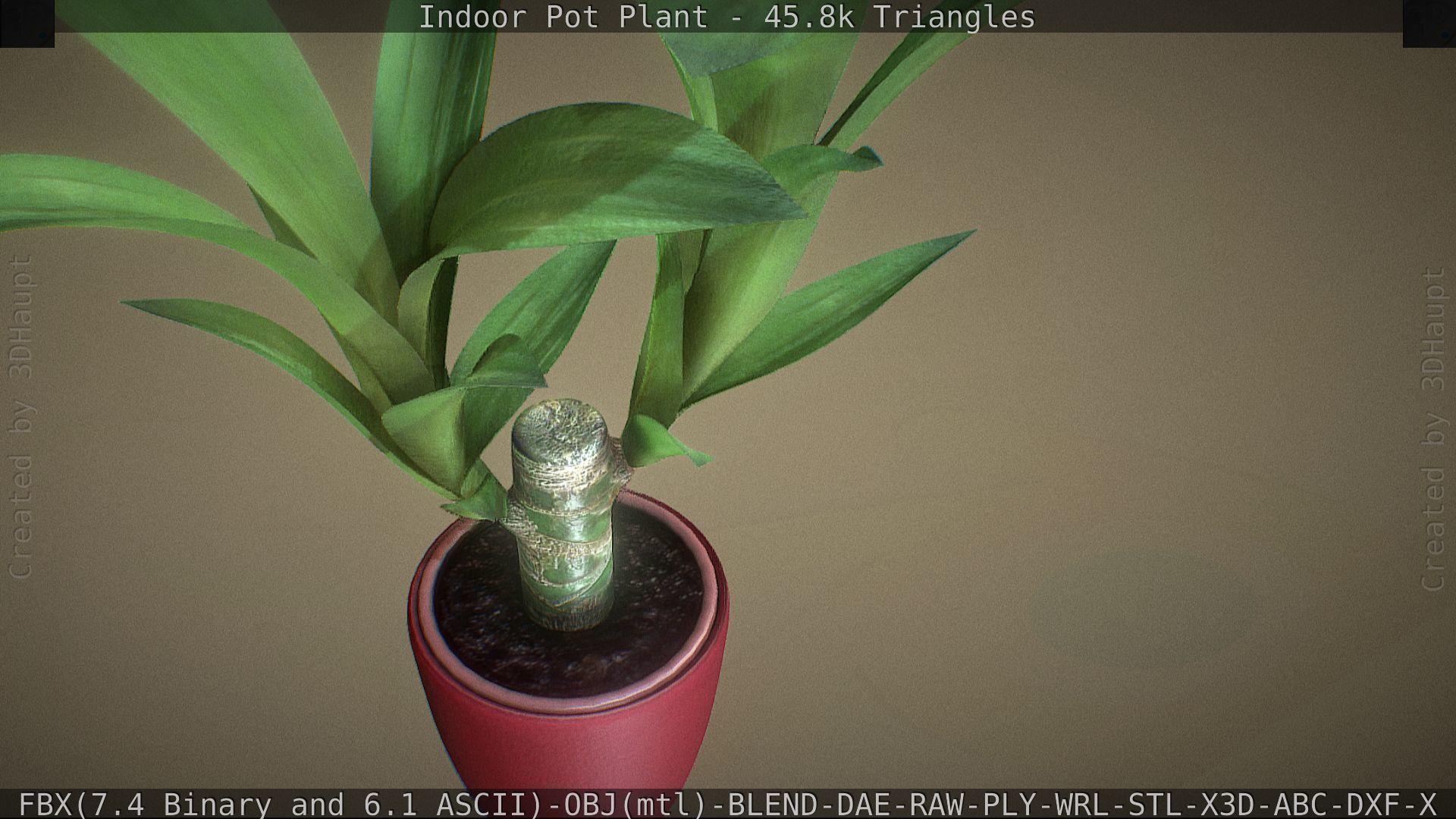 Indoor Pot Plant 1 Low-poly 3D model_31