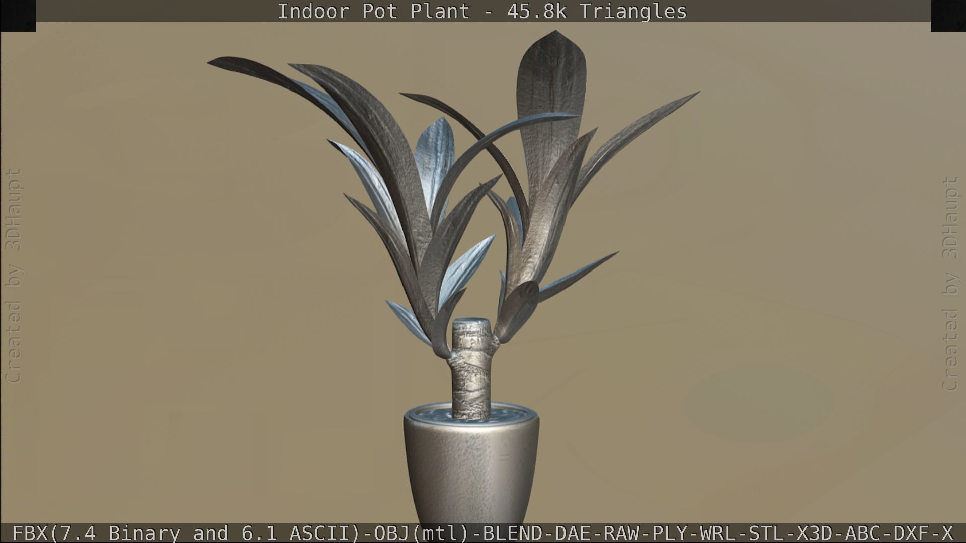 Indoor Pot Plant 1 Low-poly 3D model_118