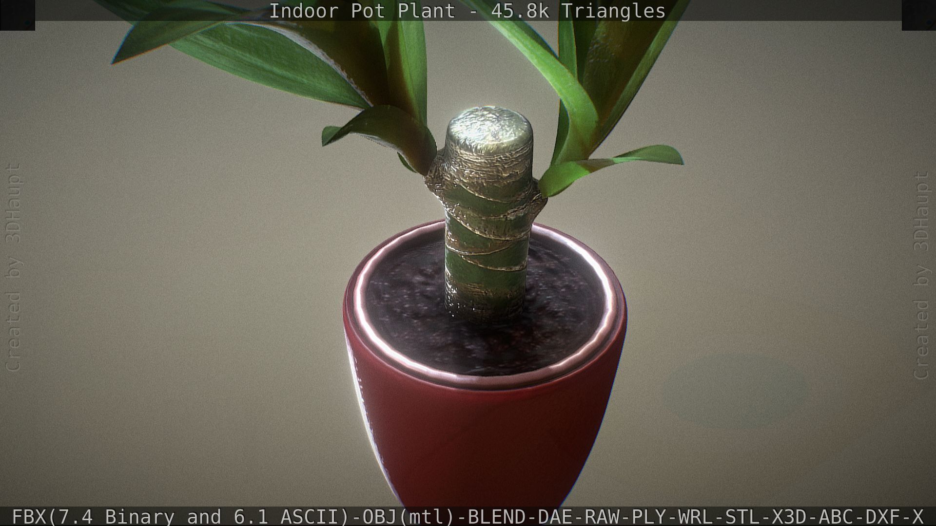 Indoor Pot Plant 1 Low-poly 3D model_47