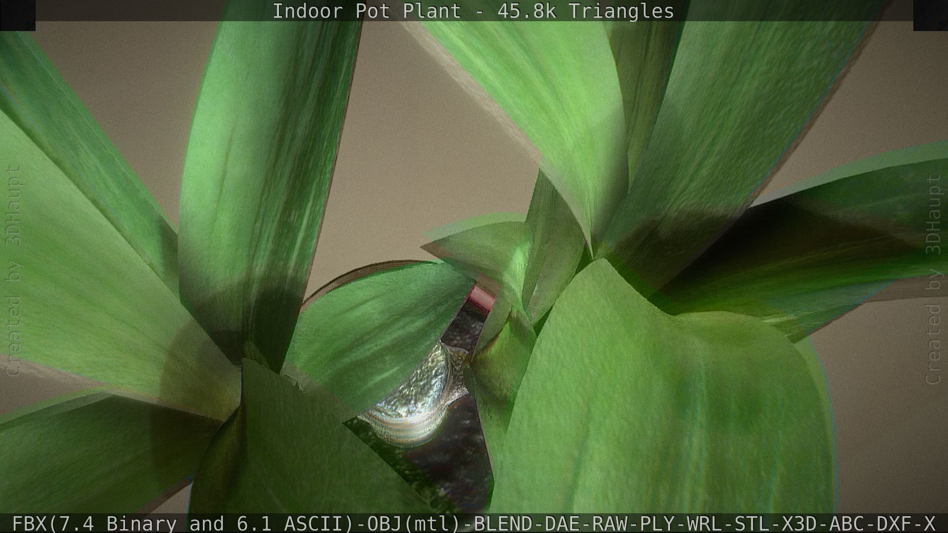 Indoor Pot Plant 1 Low-poly 3D model_26