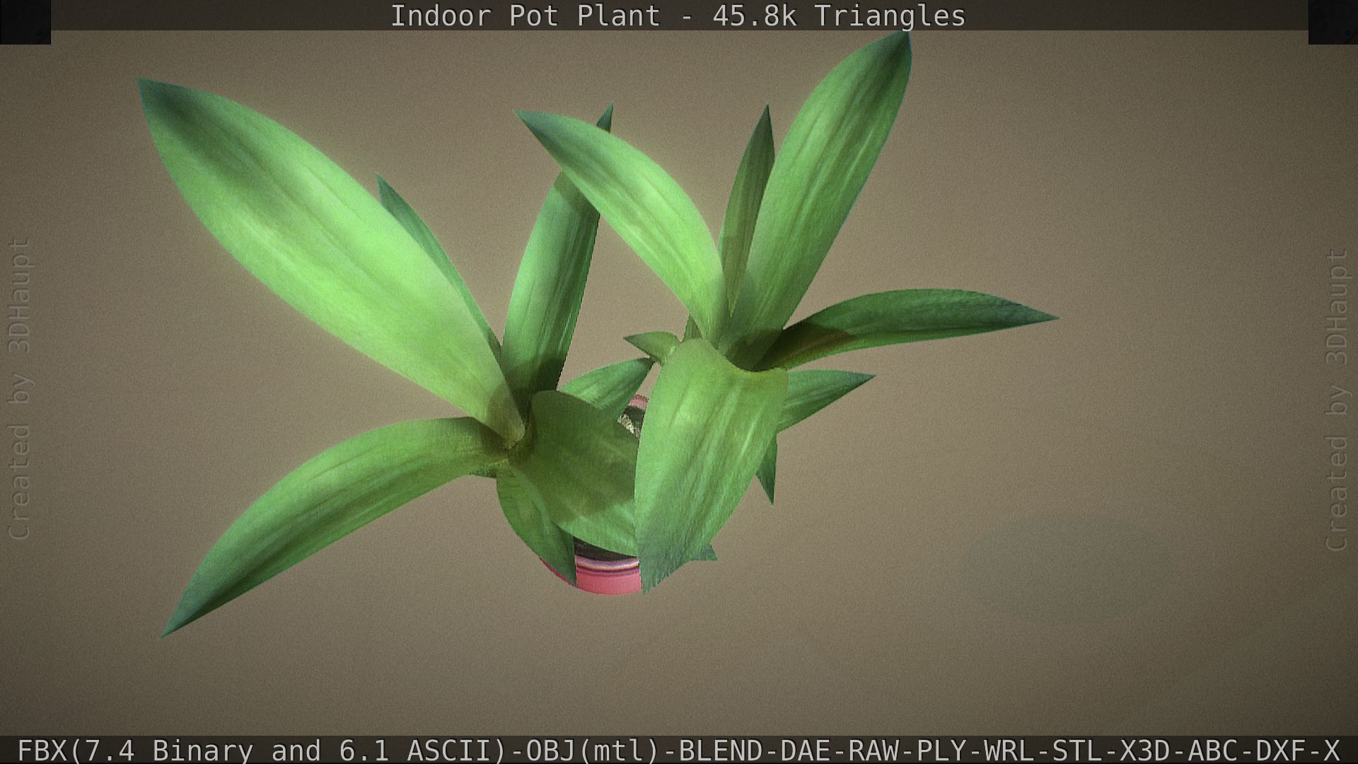 Indoor Pot Plant 1 Low-poly 3D model_21