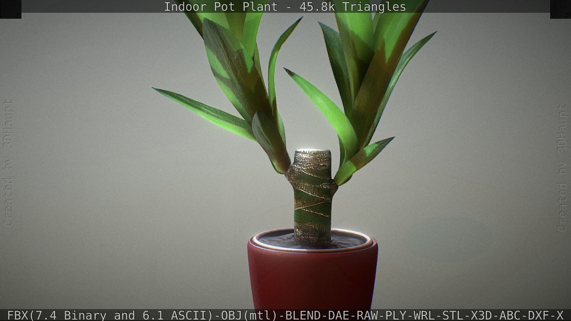 Indoor Pot Plant 1 Low-poly 3D model_23
