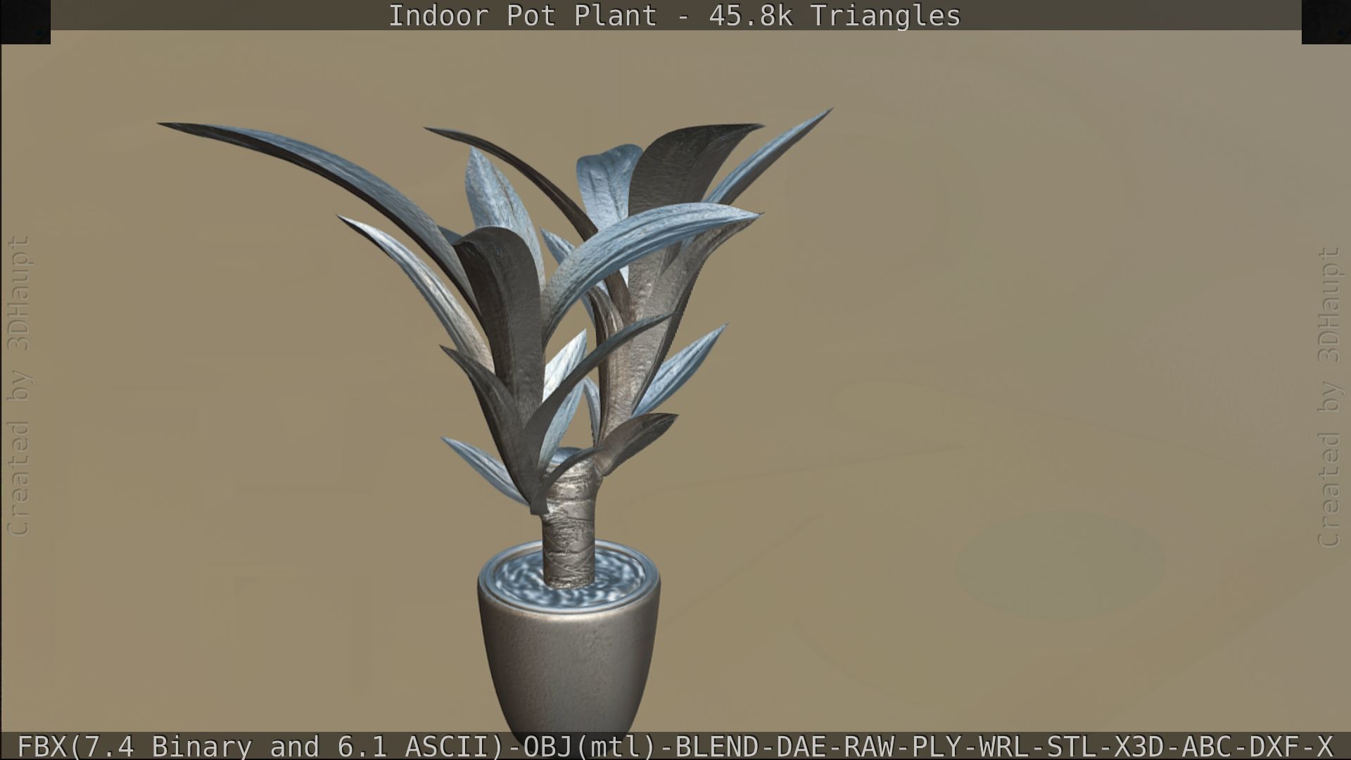 Indoor Pot Plant 1 Low-poly 3D model_116