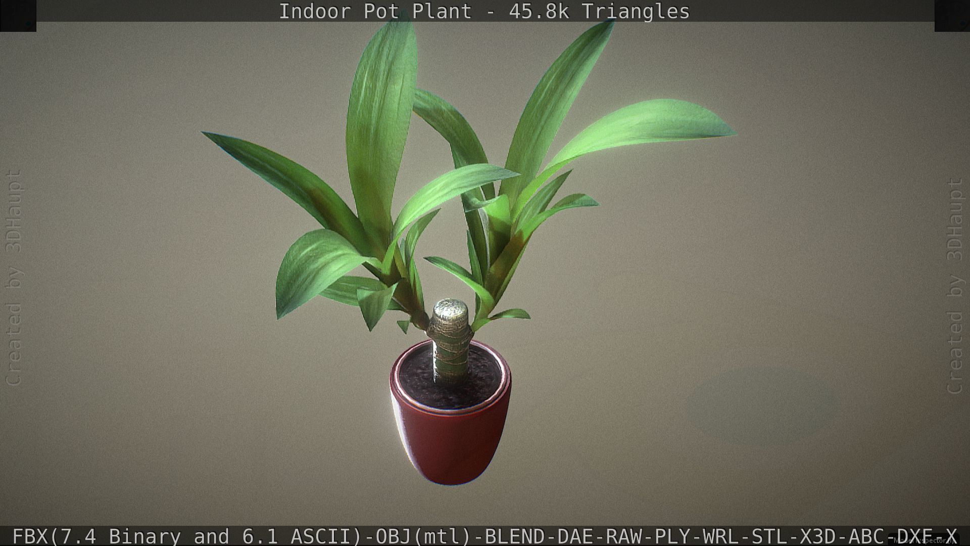 Indoor Pot Plant 1 Low-poly 3D model_60