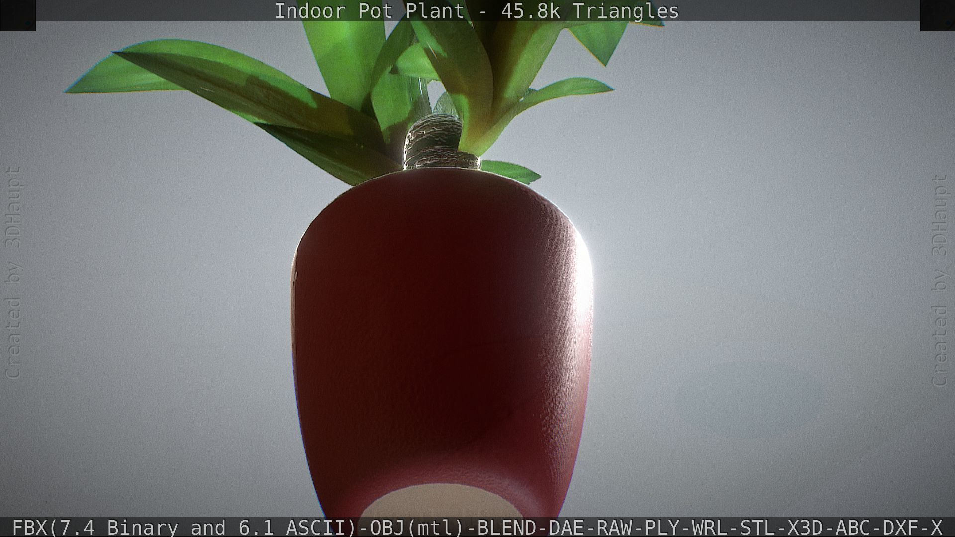 Indoor Pot Plant 1 Low-poly 3D model_34